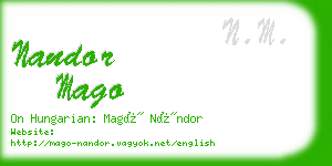 nandor mago business card